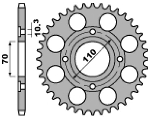 Pbr задня зірочка 246 41 c45 honda cb 250n (78-82) (ланцюг 530) (jtr246.41)