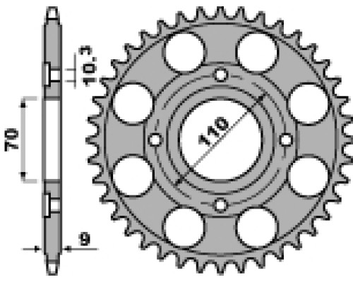 Pbr задня зірочка 247 35 c45 honda cb 250 rse 84-86 (ланцюг 520) (jtr247.35)