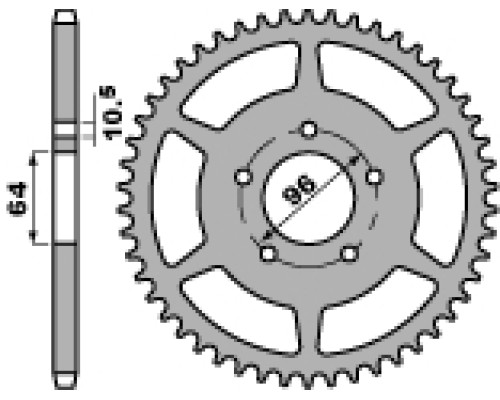 Pbr задня зірічка 254 45 c45 honda xl 200r 81-94 (ланцюг 520)