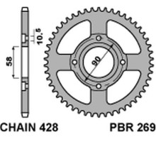 Pbr задня зірічка 269 39 honda cb 125t 78-82 (jtr269.39) (ланцюг 428)