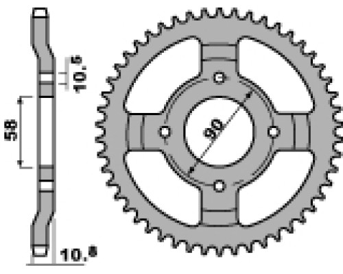 Pbr задня зірочка 274 41 c45 honda xl 200 paris dakar 84-90 (ланцюг 520) (jtr277.41)