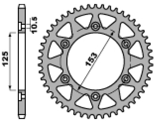 Pbr задня зірочка 288 40 c45 honda xr 250l 91-94, crf 250l 13-15 (jtr301.40) (ланцюг 520)