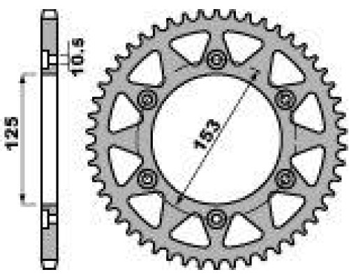 Pbr задня зірічка 288 48 c45 honda xr 250 91-96, xr 600 91-00 (jtr301.48) (ланцюг 520)
