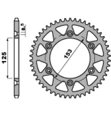 Pbr задня зірічка 289 52 c45 honda cr/ crf 83-16 (ланцюг 520)