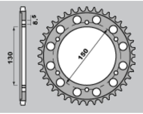Задня зірочка pbr 298 40 c45 honda ns 400r '85-'88, vfr 400r '86 (jtr298.40)* (ланцюг 530)