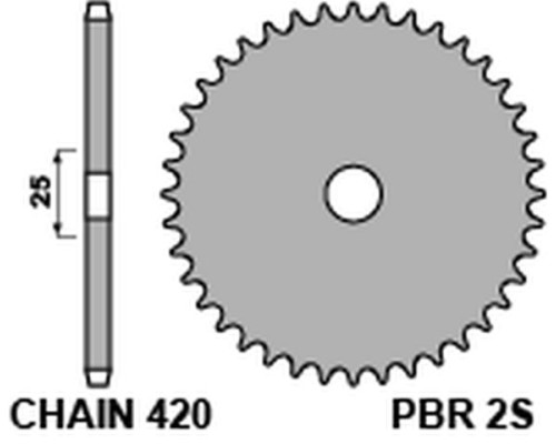 Pbr задня зірічка 2s 46 l (ланцюг 420)