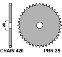 Pbr задня зірічка 2s 46 l (ланцюг 420)