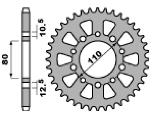 Pbr задня зірічка 334 40 c45 honda vf 500f 85-88, vf 750 c 95-04 (jtr1334.40) (ланцюг 530)