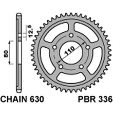 Pbr задня зірочка 336 35 c45 honda cbx 1000 (79-80) (sc03) (ланцюг 630)