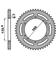 Задня зірочка pbr 3552 51 c45 gilera 350 xrt 88-89 (ланцюг 520) (jtr5.51)