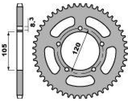 Задня зірочка pbr 3565 51 f aprilia 50 rx (96-98) (ланцюг 415)