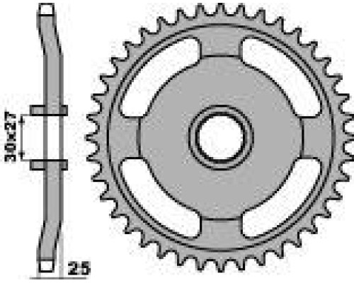 Задня зірочка pbr 381 37 f (ланцюг 415)