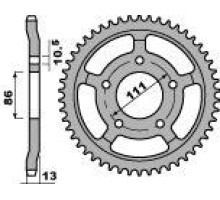 Pbr задня зірочка 383 43 c45 gilera 350/600 nord west (ланцюг 520)