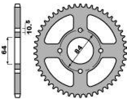 Задня зірочка pbr 4302 43 c45 suzuki lt/ltz, van van rv 200 '16-'19 (jtr1826.43) (ланцюг 520)