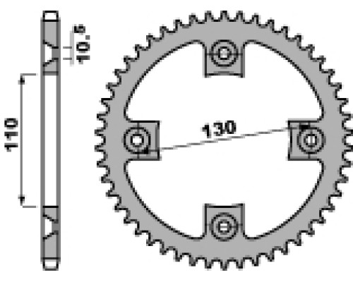 Pbr задня зірочка 4303 37 c45 honda trx 250r 83-89 (jtr1350.37) (ланцюг 520)