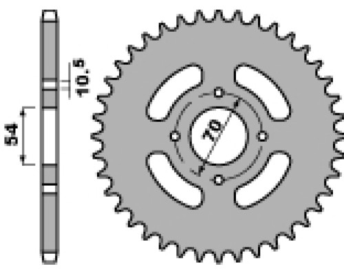 Pbr задня зірочка 4304 42 c45 honda cbr 125 (04-10) (jtr1206.42) (ланцюг 428)
