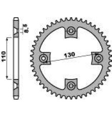 Pbr задня зірічка 4306 56 c45 honda cr80/85 (jtr215.56) (ланцюг 420)