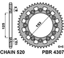 Задня зірочка pbr 4307 39 honda crm 250 '91 (японія) (jtr210.39)