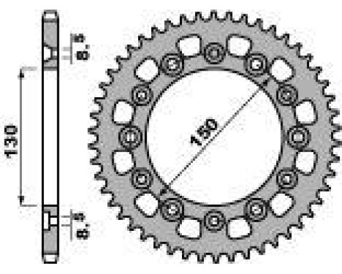 Pbr задня зірочка 4308 39 c45 honda xl 500s 79-81 (може замінити 245 39) (ланцюг 520)