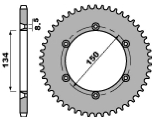 Pbr задня зірочка 4330 52 c45 kawasaki kdx125 (ланцюг 428)