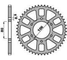 Pbr задня зірочка 4338 56 c45 honda cre 50 (95-01) (ланцюг 428)