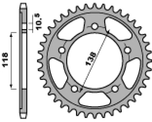 Pbr задня зірічка 4343 42 c45 honda cbr 400rr 88-96 (ланцюг 525)