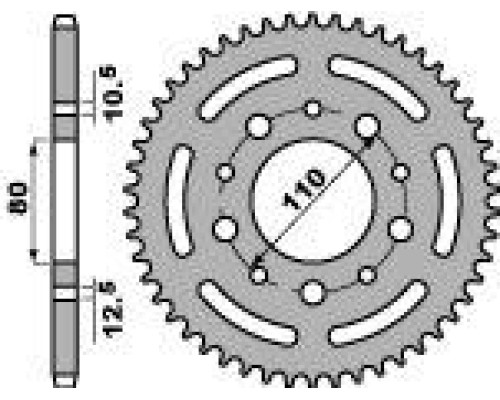 Pbr задня зірічка 4350 41 c45 honda cb-1 (400) 89-94 (jtr1332.41) (ланцюг 525)