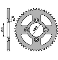 Pbr задня зірічка 4351 50f honda crf 100 04-09, xr 100r (ланцюг 428)
