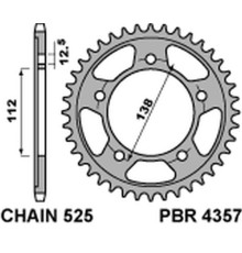 Pbr задня зірочка 4357 48c45 honda xl 1000v varadero 99-13 (+1) (jtr1304.48)