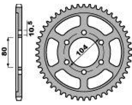Pbr задня зірочка 4359 46 c45 kawasaki (jtr1489.46) (ланцюг 525)