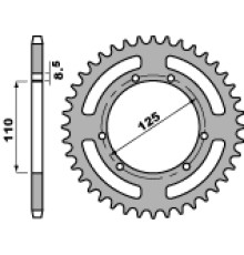 Pbr задня зірочка 4362 54 f suzuki rmx 50 97-03 (+4) (jtr799.54) (ланцюг 420)