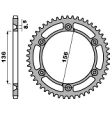Задня зірочка pbr 4365 43 c45 xf 650 (97-02) freewind (jtr1791.43) (ланцюг 525)
