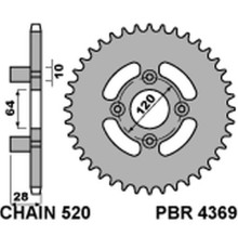 Pbr задня зірочка 4369 41 c45 honda ax1 250 (00-05) (ланцюг 520)