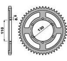 Pbr задня зірочка 4372 46 c45 yamaha tzr 125 r 94-96 (ланцюг 428) (jtr1870.46)