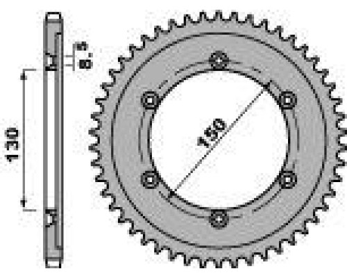 Pbr задня зірочка 4374 54 c45 honda xlr 125 (98-02) (jtr1249.54) (ланцюг 428)