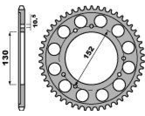 Задня зірочка pbr 4376 46 c45 cagiva canyon 600 (96-99), canyon 500 (98-01) (jtr-none) (ланцюг 520)