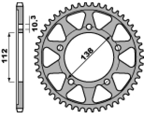 Задня зірочка pbr 4383 48 c45 yamaha r6 99-02 (ланцюг.532) (jtr1873.48)