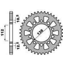 Pbr задня зірочка 4384 44 c45 honda cb/cbr (ланцюг 520) (jtr1316.44)