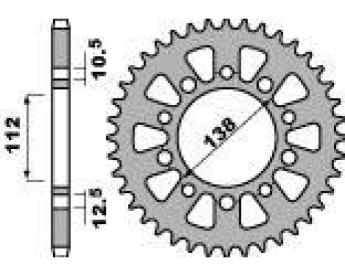 Pbr задня зірочка 4384 44 c45 honda cb/cbr (ланцюг 520) (jtr1316.44)