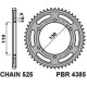 Pbr задня зірічка 4385 43 c45 suzuki gsxr 600 (11-16), yamaha mt-07`14-16 (jtr1876.43) (ланцюг 525)