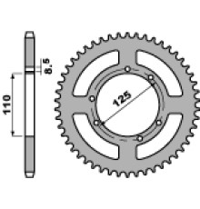 Задня зірочка pbr 4390 60 f hm 50 (crf 50), sherco 50sm (ланцюг 428)