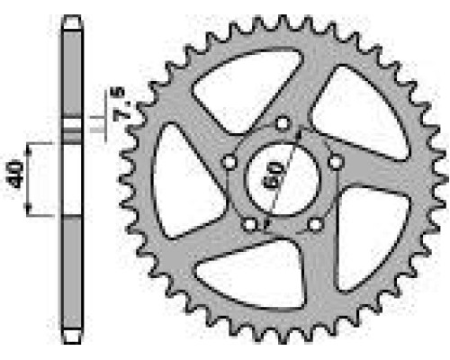 Задня зірочка pbr 4395 46 f ktm sx 50 09-13 (ланцюг 415)