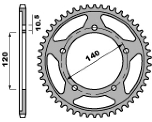 Задня зірочка pbr 439847c45 suzuki dl 650 (04-'20) (jtr1792.47) (ланцюг 525)