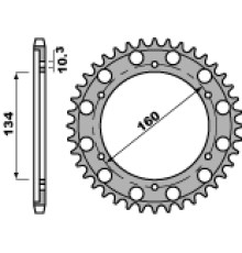 Задня зірочка pbr 4399 40 c45 cbr 1000 rr (04-05), vtr 1000 sp1/ sp2 (jtr1306.40) (ланцюг 530)
