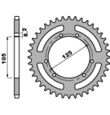 Задня зірочка pbr 4402 45 f malaguti 50 xsm 03-06 (ланцюг 420) (jtr1131.45)