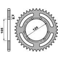 Задня зірочка pbr 4402 65 f derbi 50 x-treme (ланцюг 420) (jtr1131.65)