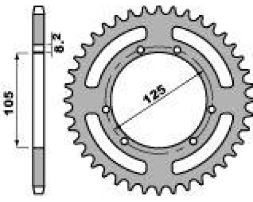 Задня зірочка pbr 4402 65 f derbi 50 x-treme (ланцюг 420) (jtr1131.65)