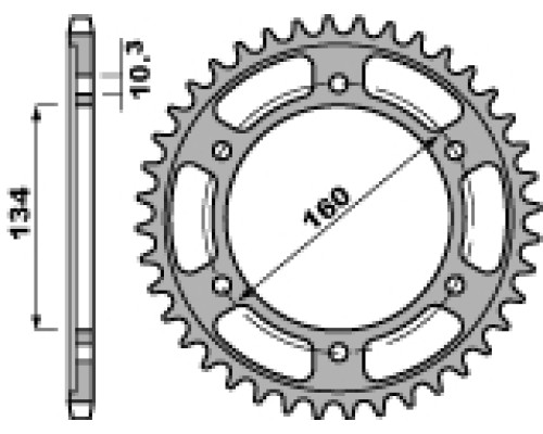 Pbr задня зірічка 4405 41 c45 honda cbr 600rr`07-15 (jtr1307.41) (ланцюг 525)