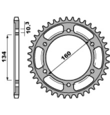 Pbr задня зірочка 4405 45 c45 honda cbr 600f (02-07) (pc35) (jtr1307.45) (ланцюг 525)