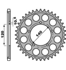 Pbr задня зірочка 4409 46 c45 triumph tiger 955 05-08 (jtr1800.46) (ланцюг 530)